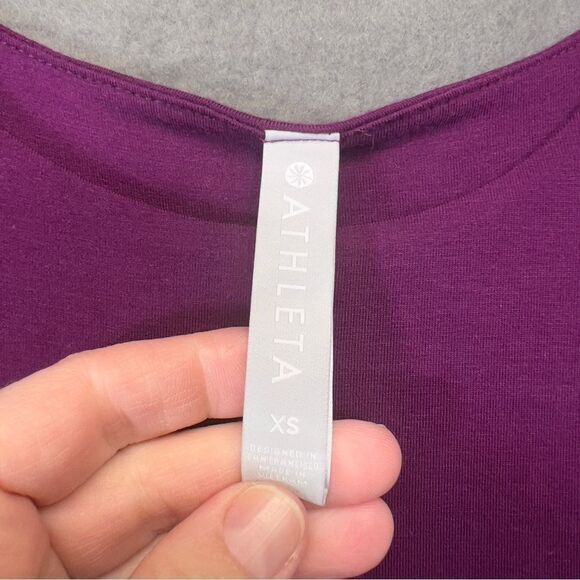 Athleta Santorini Thera Dress in Plum Purple Size XS Sleeveless Knit Jersey - Picture 8 of 15
